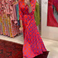 WW | Hemdkleid mit V-Ausschnitt und 3/4 Ärmeln