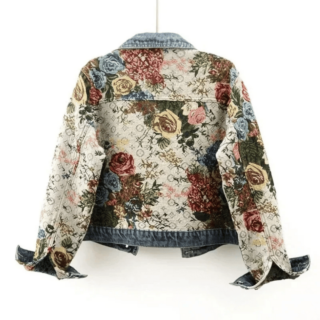 WW | Floral Denim Jack Handgemalte Blumen & Biologische Baumwolle