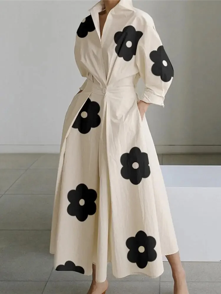 WW | Taillenkleid mit Temperamentdruck