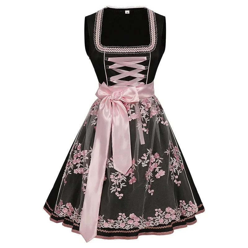 W&W Mode | Damen Traditionelles Kleid mit Blumenstickerei