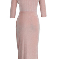 Hüfttuch mit Schlitzkragen Maxikleid