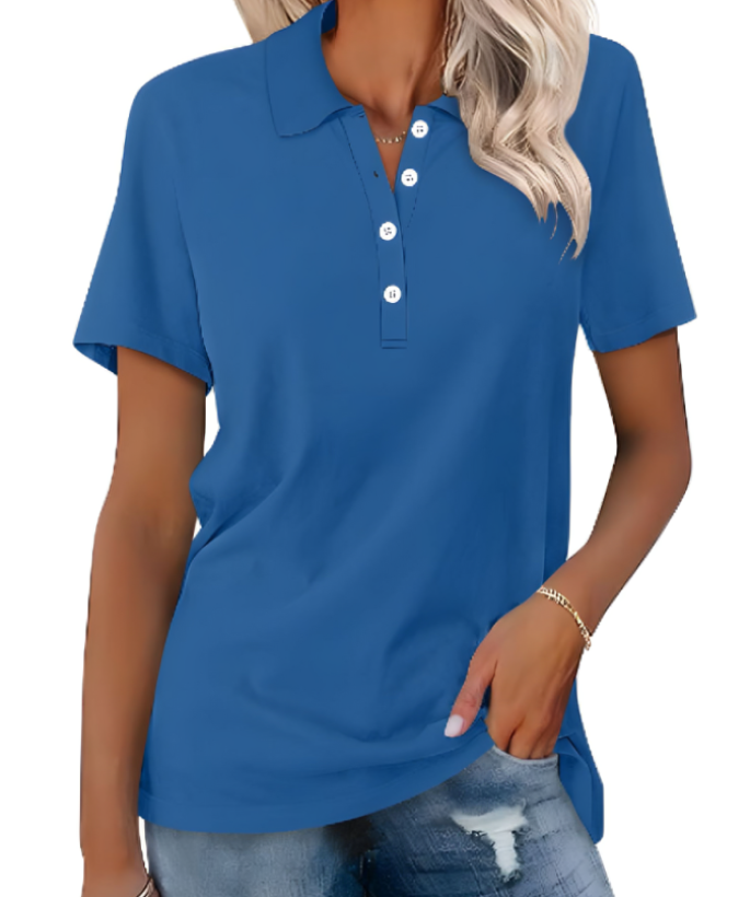 W&W Mode | Nachhaltiges Poloshirt Damen Polo Shirt Mit Kragen Und Knopfverschluss