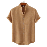 WW Leinen T-Shirt - Boho - Einfarbig Schmale Passform