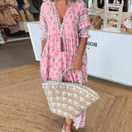 WW | Bohemian Geschichtetes Maxi-Kleid für Damen