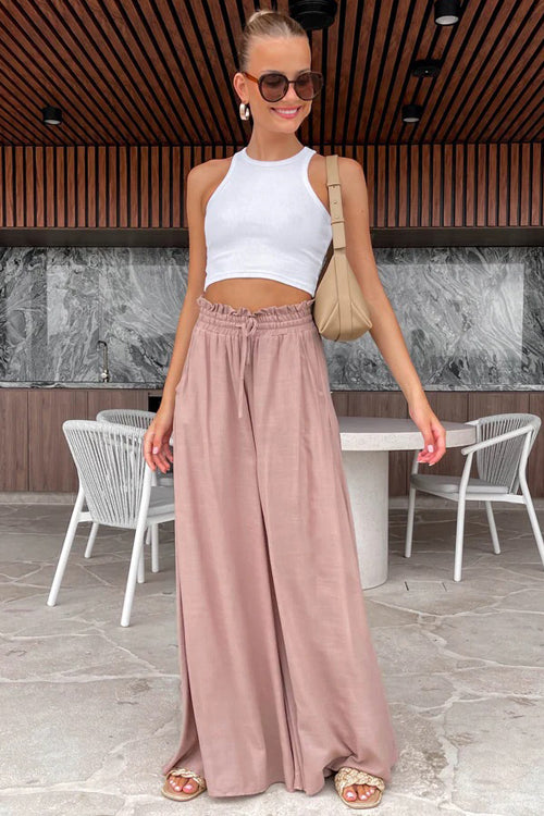 WW | Auf Mein Herz Breite Bein Leinen Hose