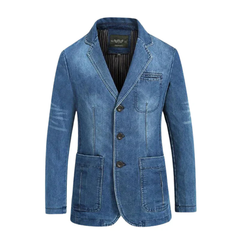 WW | Herren Denim Baumwolle Blazerjacke