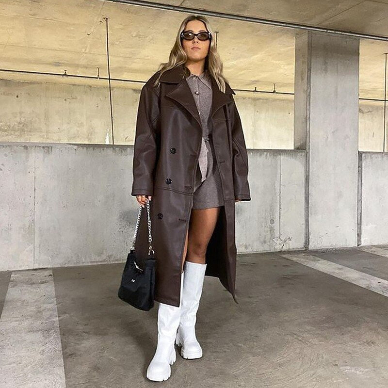 Oversized Lederjacke