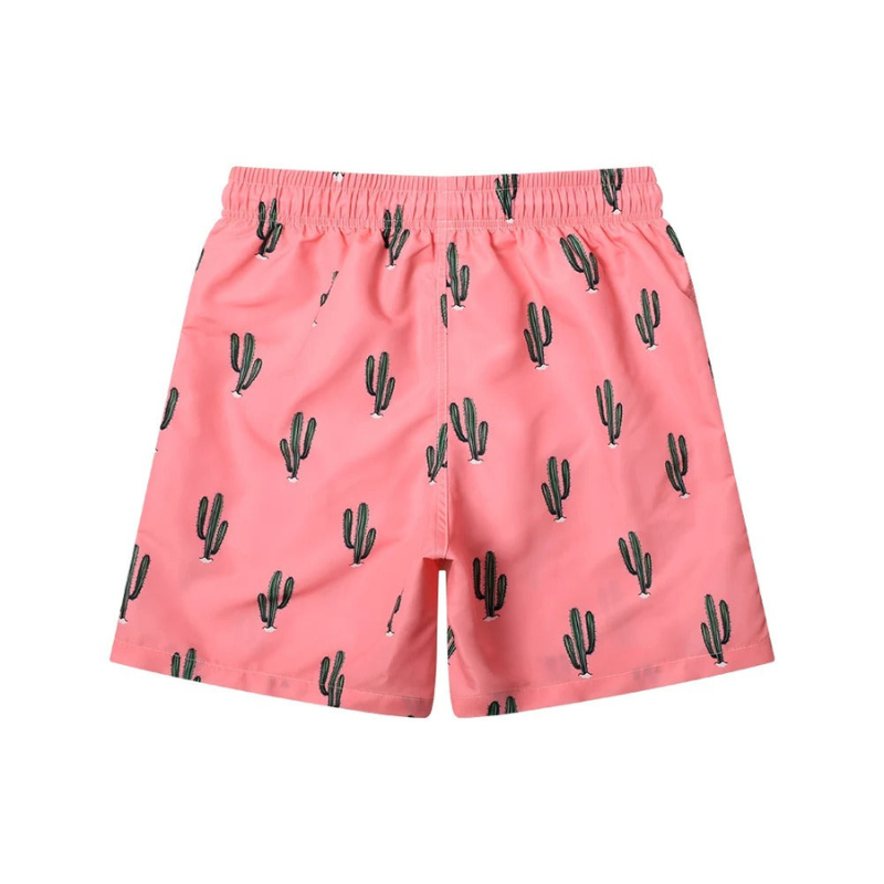 WW | Herren Schwimmshorts Männer Sommer Shorts Mit Kaktusdruck Rosa