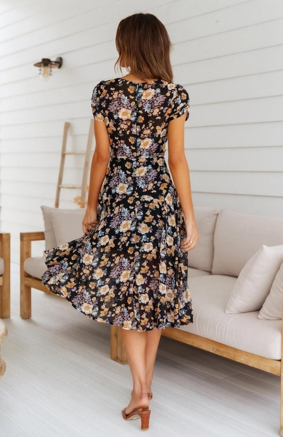 W&W Mode | Kleid in Midi Länge, Ideal Für Frühling Und Den Täglichen Gebrauch