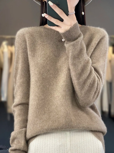 W&W Mode | Pullover Damen Runder Ausschnitt Weicher und Eleganter Strickpullover
