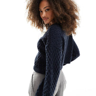 WW | Kontrast Kurzer Binde-Cardigan