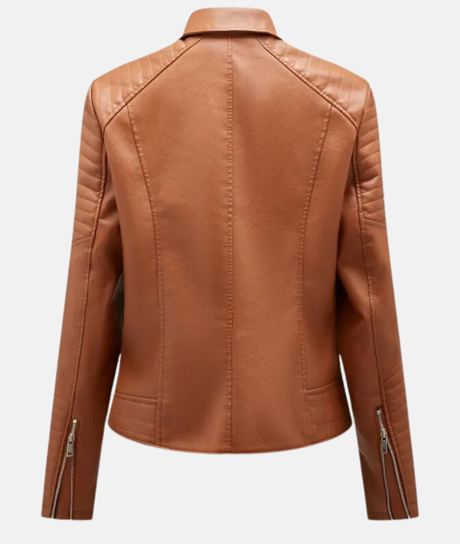 WW | Damen Lederjacke ohne Kapuze - Stilvolle Bikerjacke