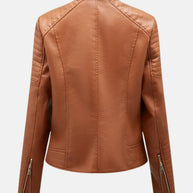 WW | Damen Lederjacke ohne Kapuze - Stilvolle Bikerjacke