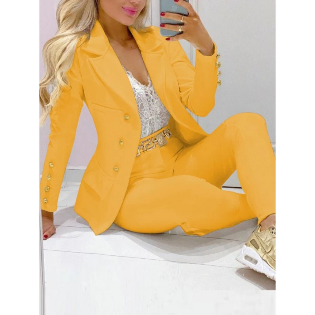 Wolff – Set aus Blazer und Hose mit großem Kragen