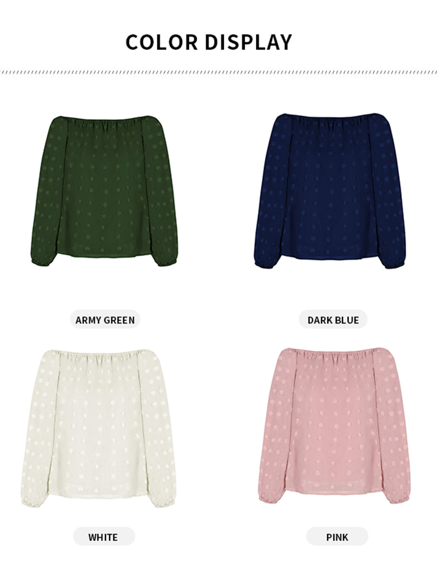 WW | Off Shoulder Laterne Langärmeliges Rüschentop