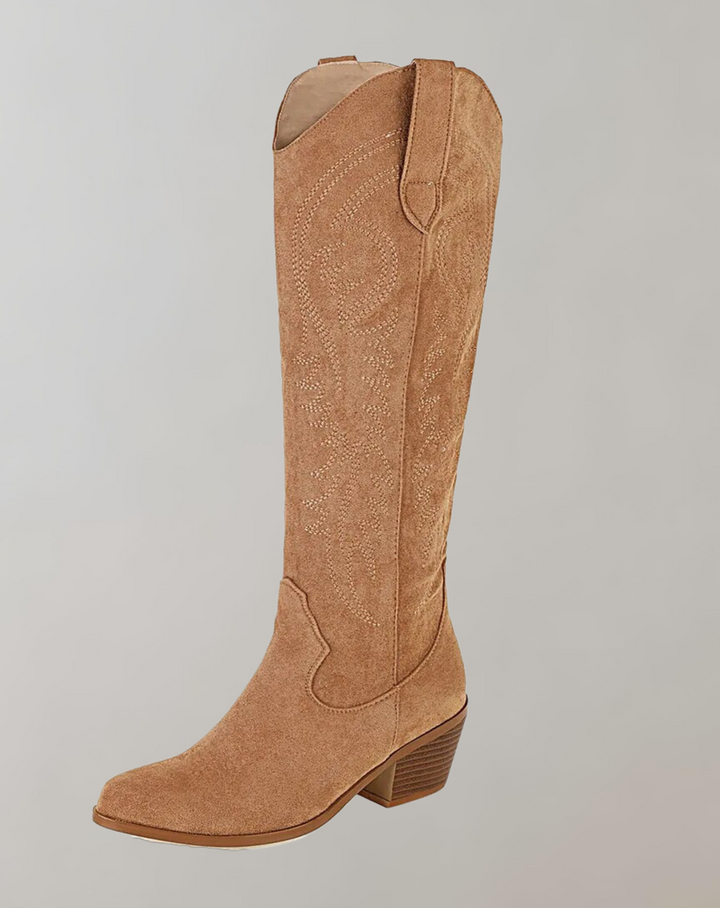 W&W Mode | Bestickte Kniehohe Westernstiefel