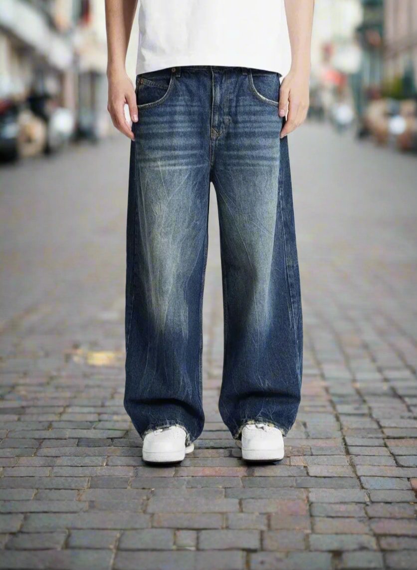 WW | Weite Jeans Baggy Fit Hohe Taille Bequem Und Lässig Denim