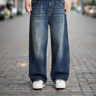 WW | Weite Jeans Baggy Fit Hohe Taille Bequem Und Lässig Denim
