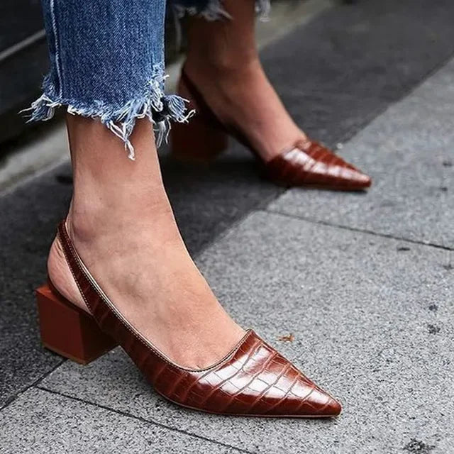 W&W Mode | Damen Schuhe Stylische Orthopädische Croco Pumps Für Ultimativen Komfort
