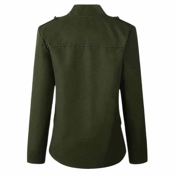 W&W Mode | Damen Militärisch Inspirierte Jacke, Knopfverschluss, Lange Ärmel, Lässig Passform