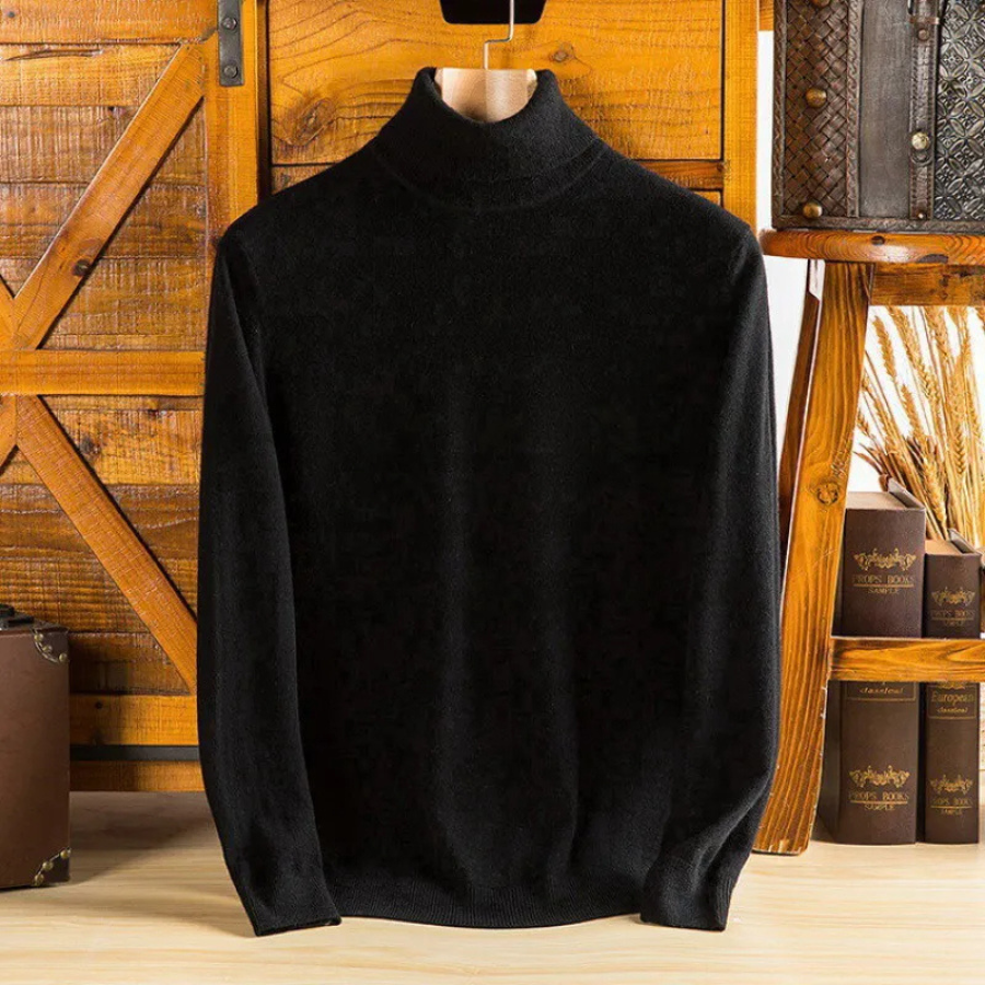 WW | Herren Wollpullover Mit Rollkragen Und Schlankem Design
