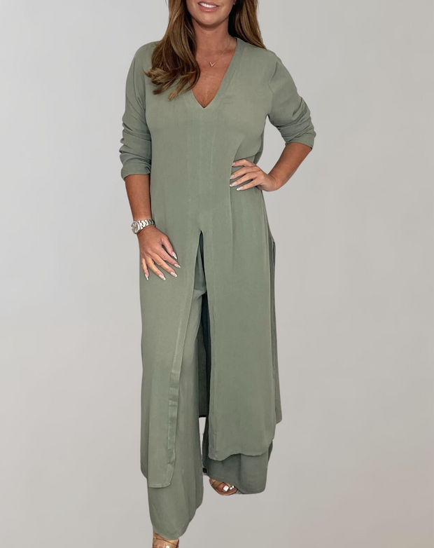 WW - Langes Top mit elegantem hohem Schlitz