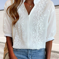 WW - Weiße Bluse mit Puffärmeln