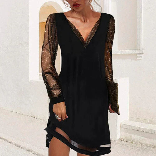 W&W Mode - Klassisches Abendkleid mit V-Ausschnitt