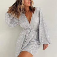WW | Moderner Schnitt - Unifarbener Pailletten-Jumpsuit