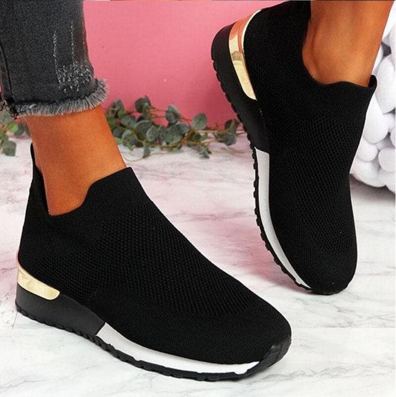 WW | Slip On Sneakers Atmungsaktives Strickmesh Stoßdämpfende Sohle Komfort Fit