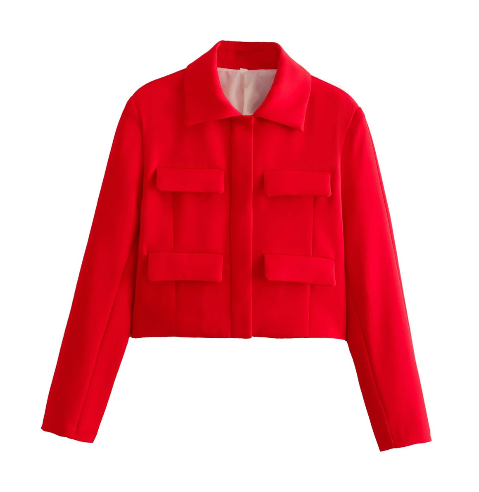WW | Bomberjack Damen Kurzjacke mit Vier Fronttaschen und Minimalistischem Design