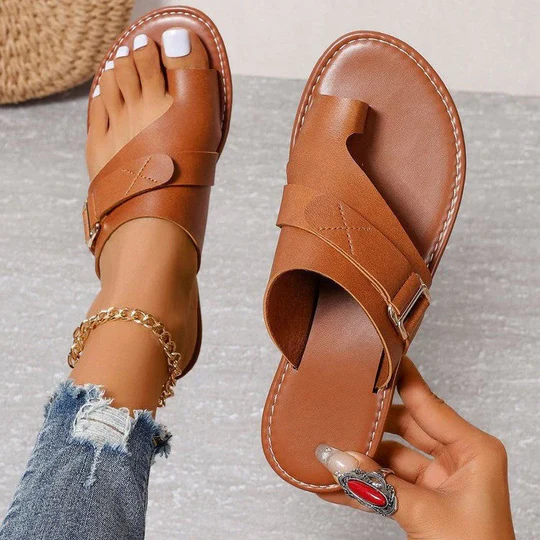WW | Flache Sandalen Aus Leder Für Damen
