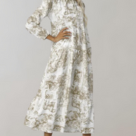 WW - Neue Langarm Frauen Midi-Kleid