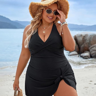 WW | Plus Size Einteiler Schwimmdress Badeanzug Bauchkontrolle Badeanzüge