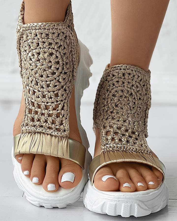 W&W Mode | Gestrickte Elastische Sommersandalen