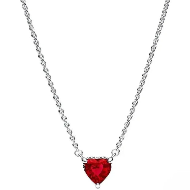 WW | Sterling Silber Augenverbländende Herzförmige Anhänger Kette Für Damen