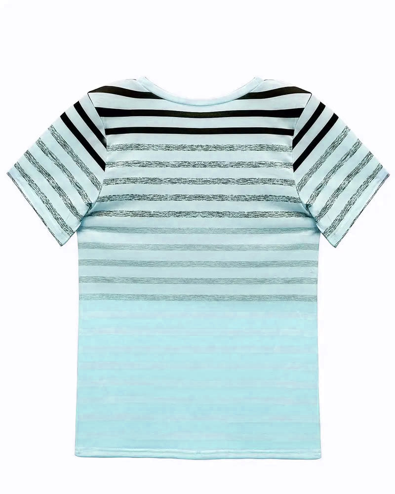WW | T-Shirt Rundhals Kurzarm Gestreift
