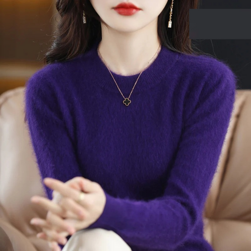 WW | Kaschmir Pullover Damen Luxuriöser Rundhalsausschnitt, Weich & Modisch