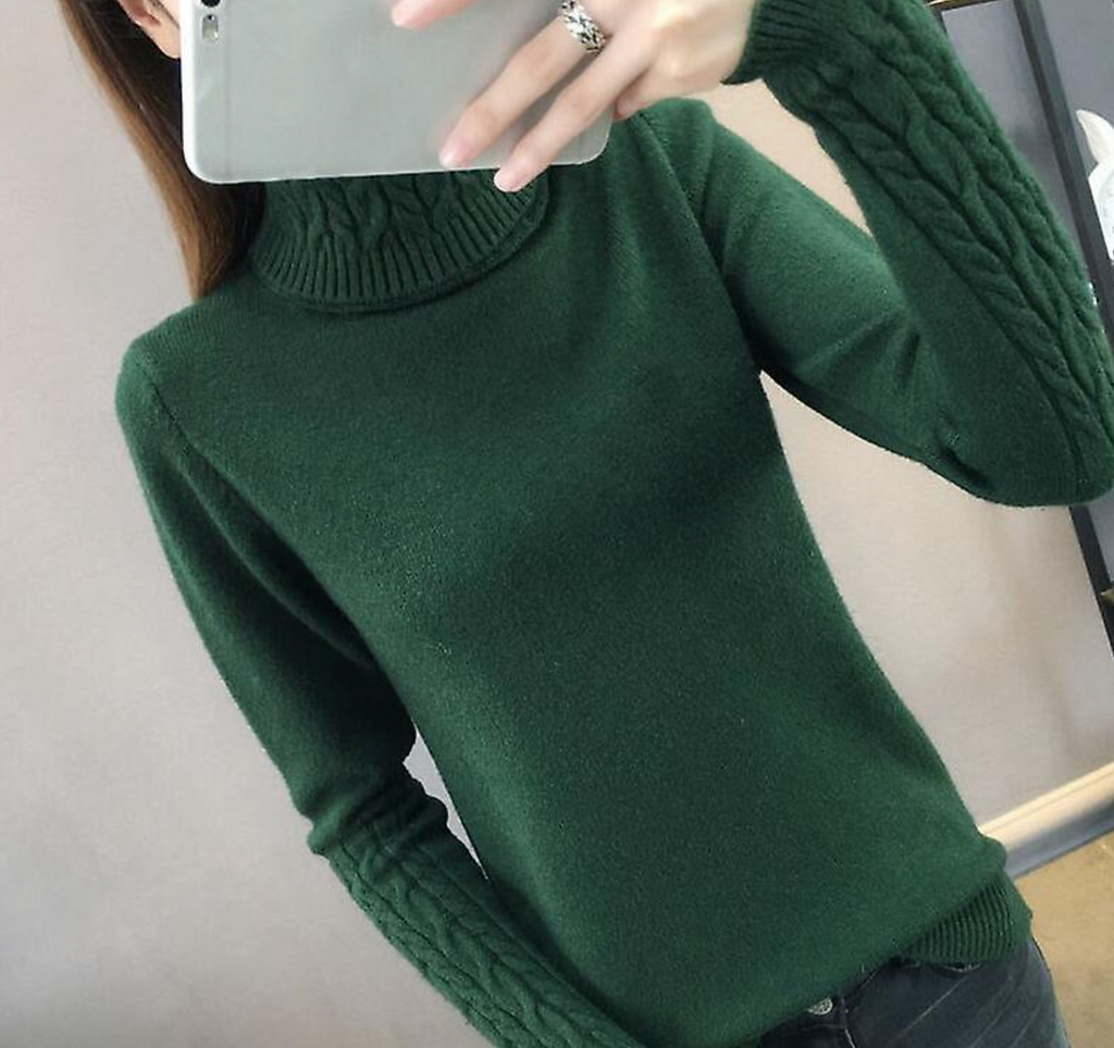 WW | Klassischer Rollkragenpullover Aus Wolle Für Damen