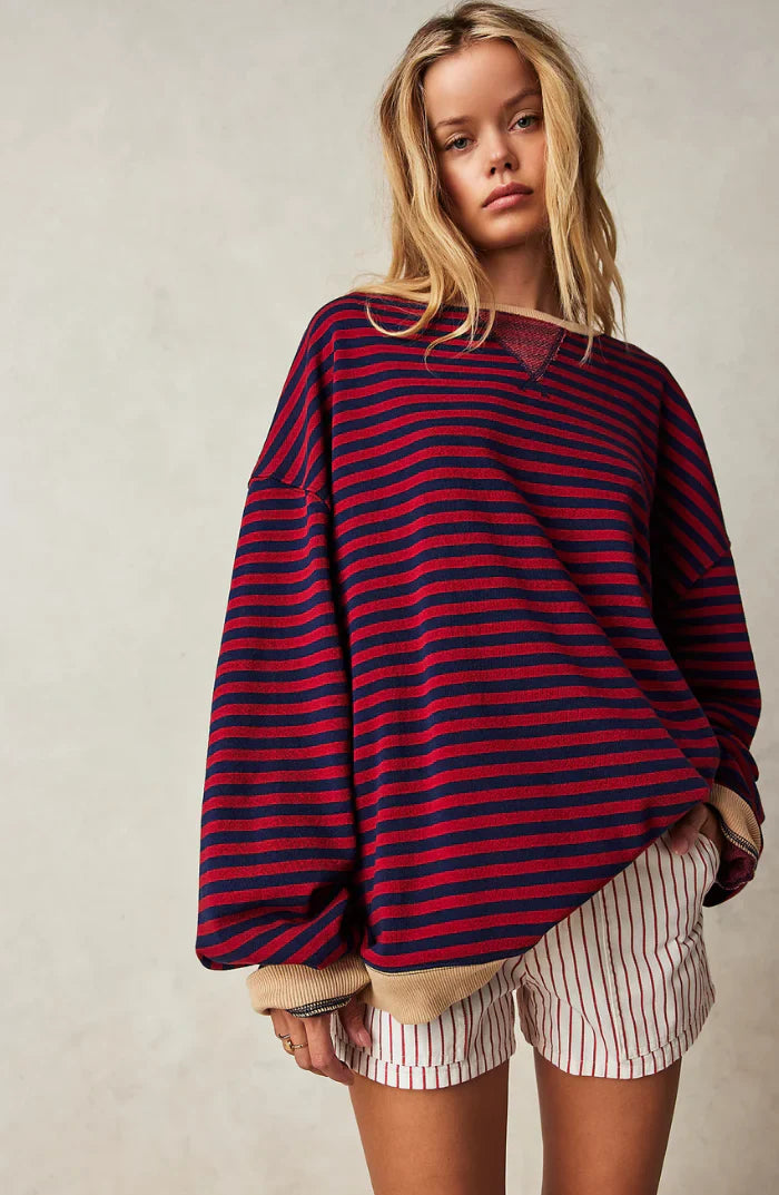 WW | Bequemer Gestreifter Pullover