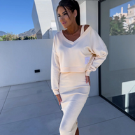 Elegantes Sweatshirt Kleid Set