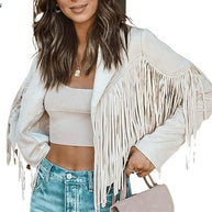 Wildlederjacke für Frauen mit Quastenbesatz
