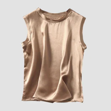 WW | Ärmelloses Seidensatin Top Design