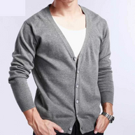 WW | Herren Strickjacke Mit Knöpfen, Leichtes Material, V-ausschnitt, Klassischer Stil