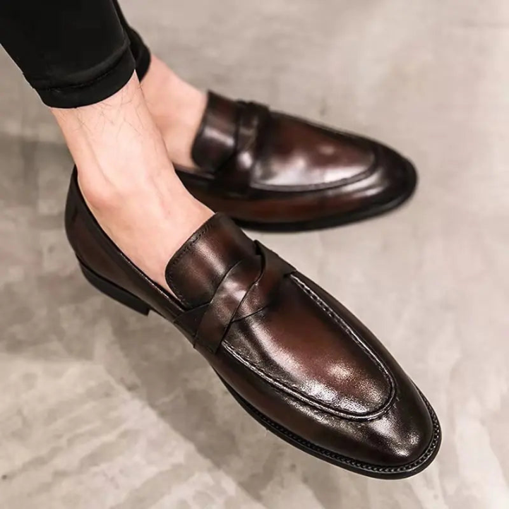 WW | Herren Lässig Leder Slipper Leder Slipper Für Männer