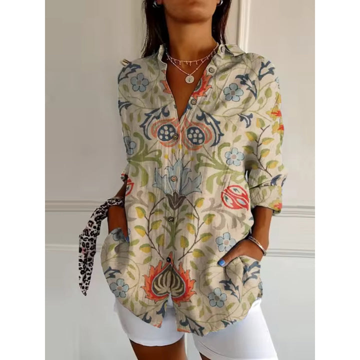 W&W Mode | Leichtes Langärmeliges Hemd Mit Blumenmuster Für Damen