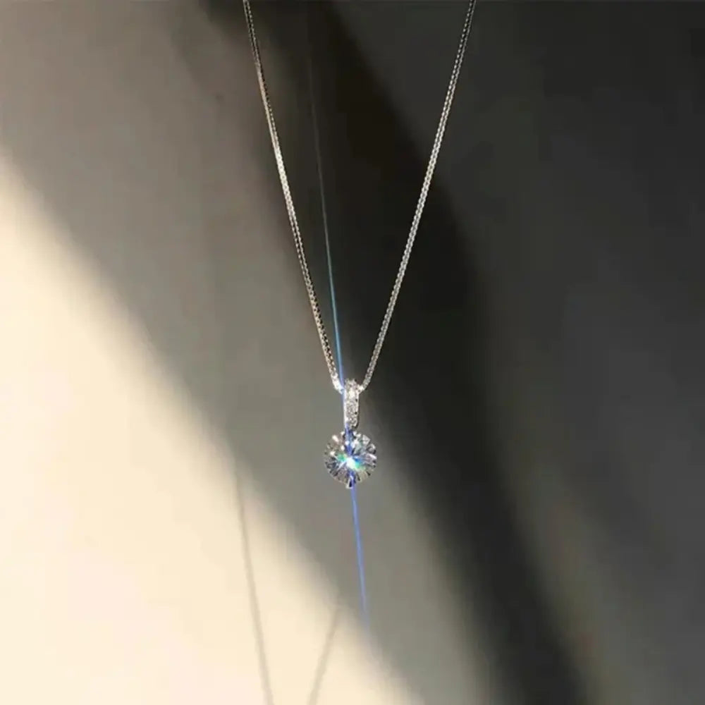 WW | Sterling Silber Runde Zirkon Kette