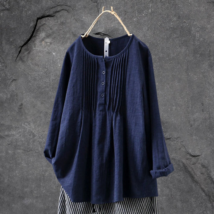 WW | Boho Chic Blusen Shirt Mit Knopfleiste & Raffung