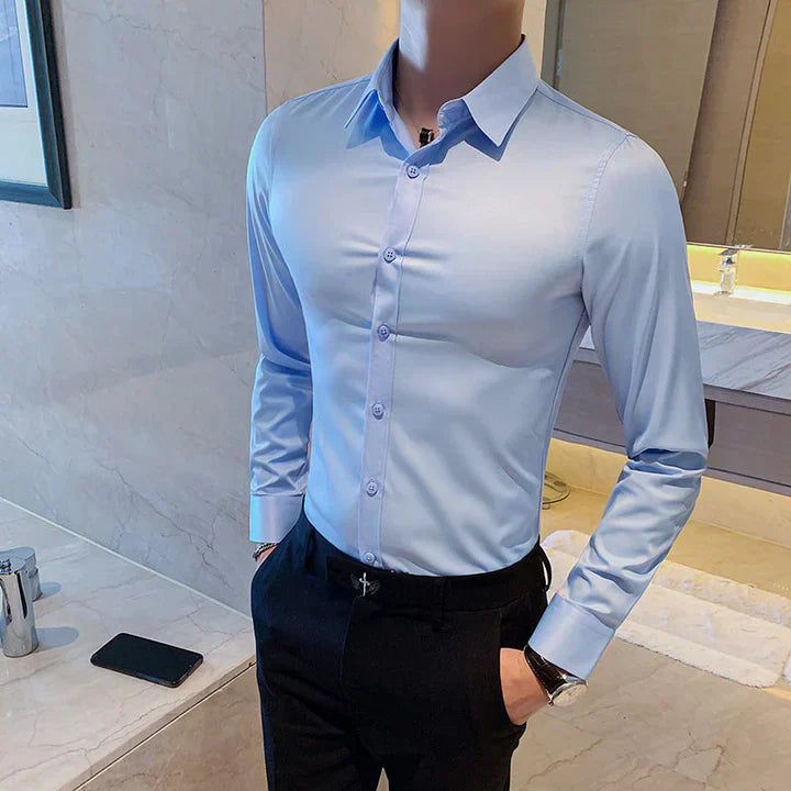 WW | Herren Business Hemd Mit Schlanker Passform Und Quadratischem Kragen