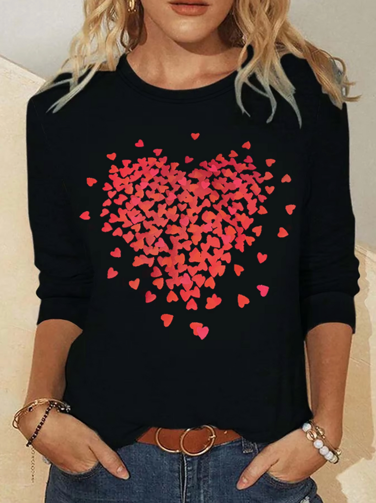 WW | Baumwollgestricktes Top mit Herzdruck